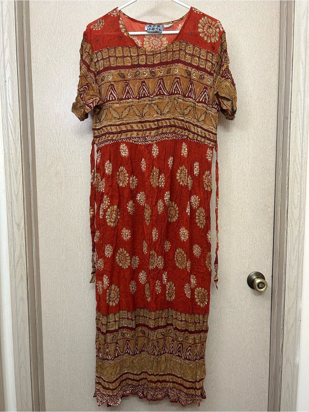 M.P.H. - Vintage Indian Tie Back Dress - Size L